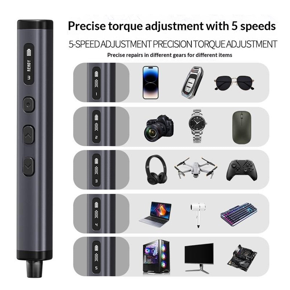 JIAFA 78 in 1 Electric Screwdriver Set 5 Torque Gear LED Screen USB-C for Phone Repair