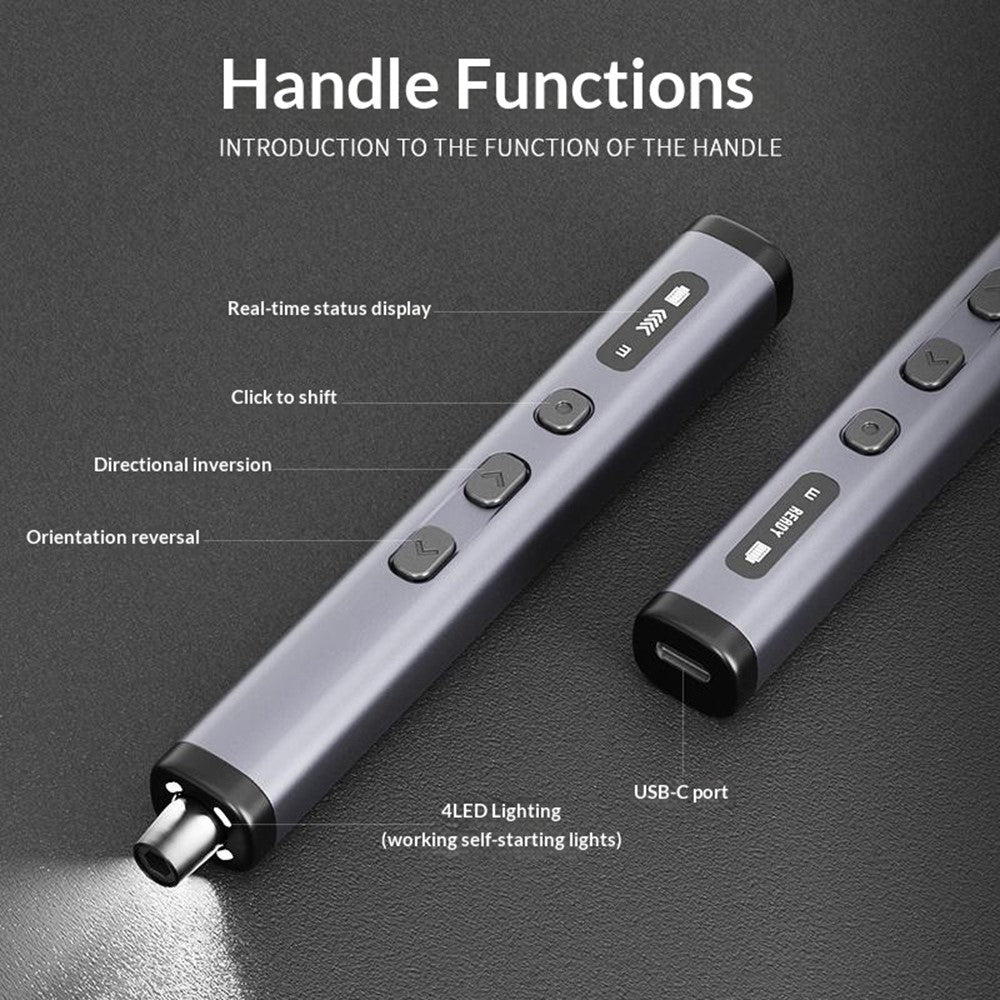 JIAFA 78 in 1 Electric Screwdriver Set 5 Torque Gear LED Screen USB-C for Phone Repair