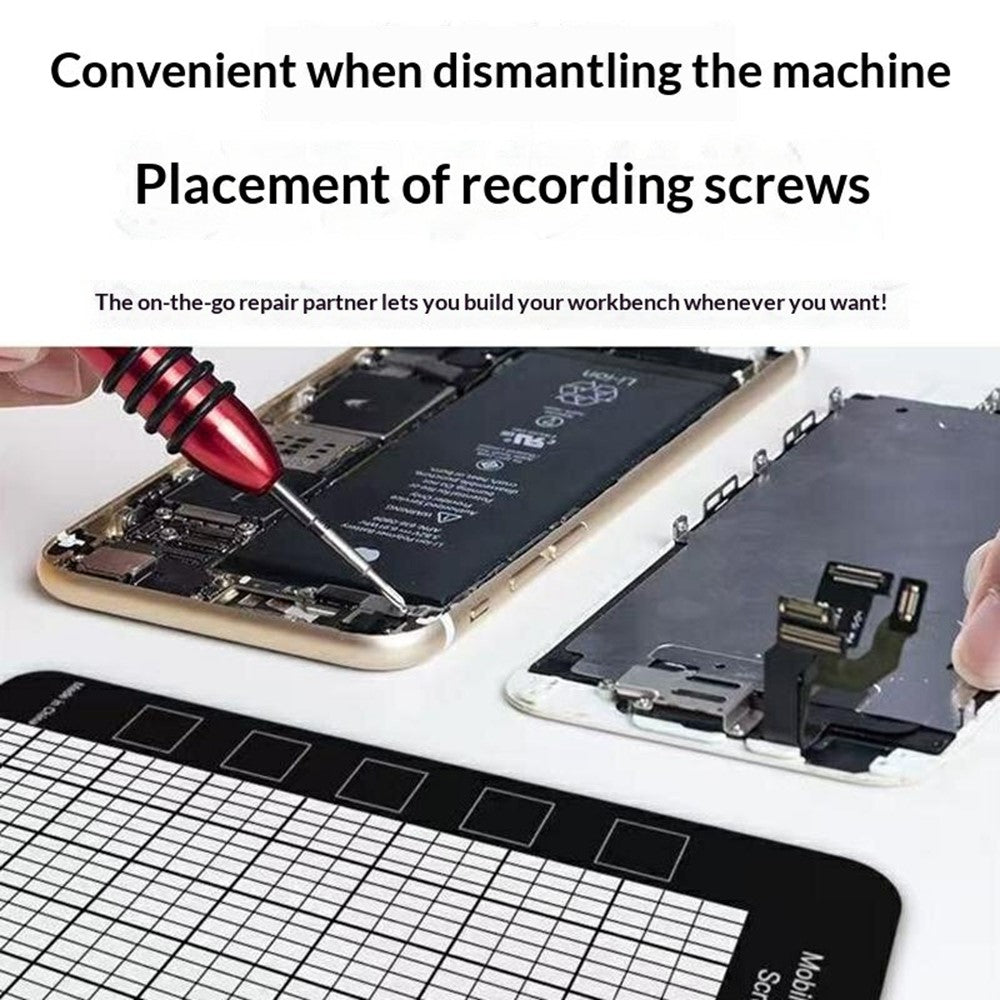 JIAFA 145 x 45mm Magnetic Screw Organizer Mat Memory Pad for Mobile Phone Repair Tools