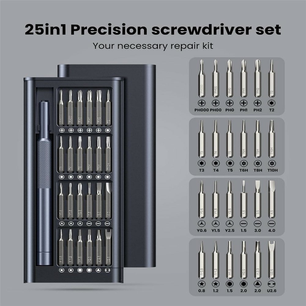AXTH 25 in 1 Precision Screwdriver Set Magnetic Mini Repair Tool Kit for Phone, Computer, Watch, Laptop, Macbook