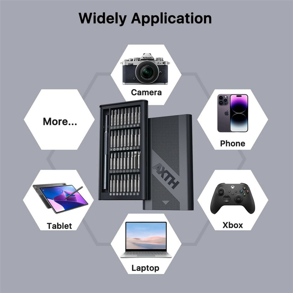 AXTH 37 in 1 Precision Screwdriver Set S2 Steel Bits Magnetic Driver Repair Kit for Phone Laptop Gaming Console Watch