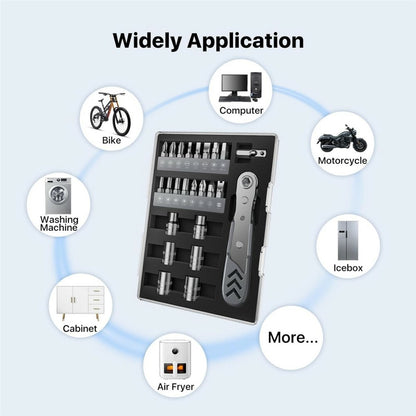 AXTH 23 in 1 Right Angle Ratcheting Screwdriver Set with 36-Tooth Ratchet Magnetic Bits Tool Kit for DIY Repair
