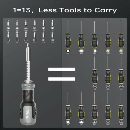 WESDUT 13 in 1 Retractable Screwdriver Set Telescopic Multi-Function Multi-Tool Kit for Home Repair