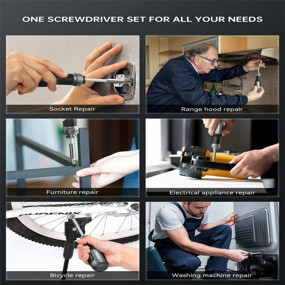 WESDUT 13 in 1 Retractable Screwdriver Set Telescopic Multi-Function Multi-Tool Kit for Home Repair