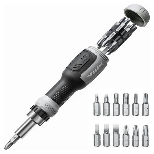 WESDUT 13 in 1 Ratchet Screwdriver Set 45-Tooth Multi-Bit Tool Kit for Home Repair Electronics