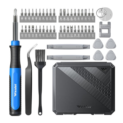 WESDUT 52 in 1 Precision Screwdriver Set Magnetic Bits 360 Degrees Rotating Handle Tools Kit for Electronics Repair