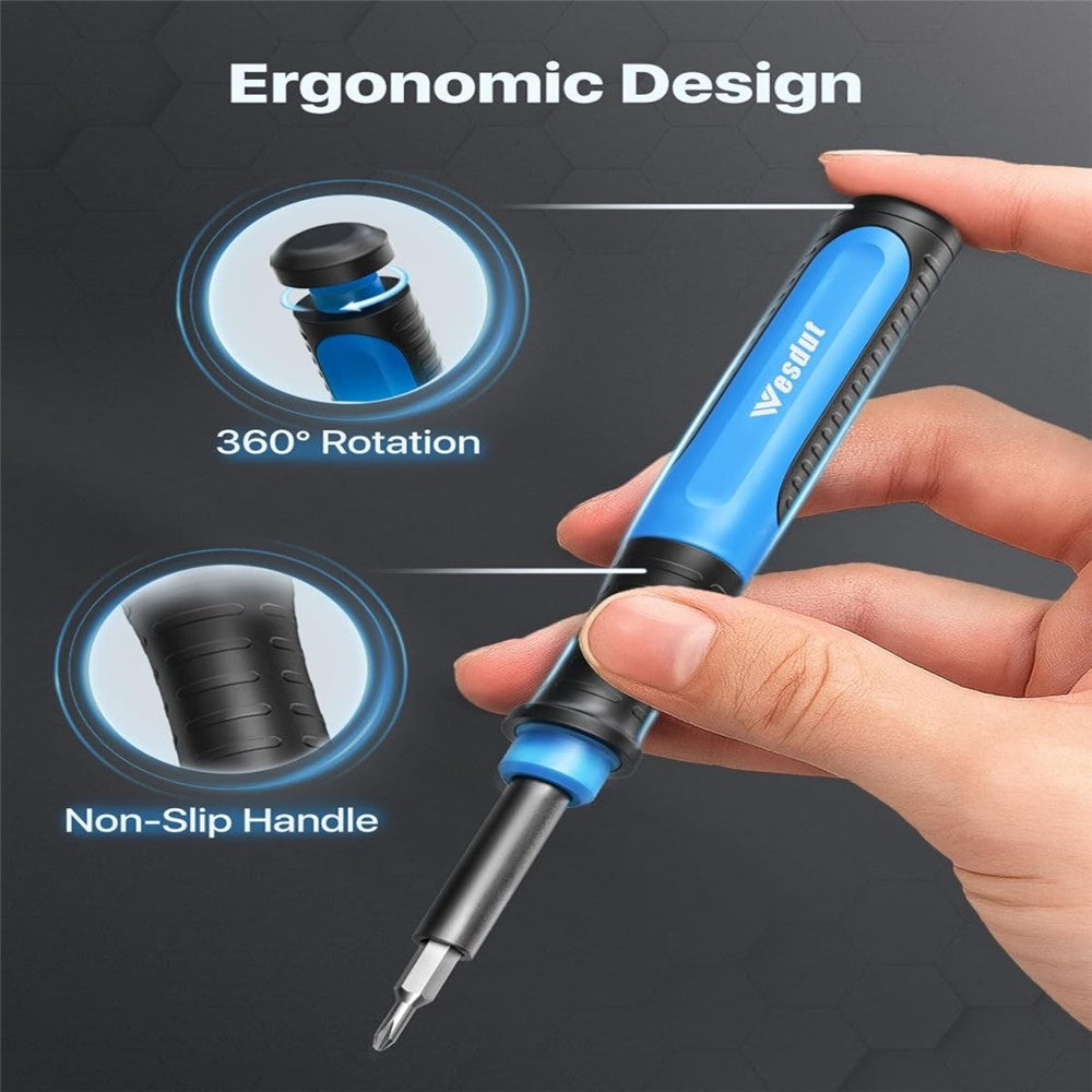 WESDUT 52 in 1 Precision Screwdriver Set Magnetic Bits 360 Degrees Rotating Handle Tools Kit for Electronics Repair