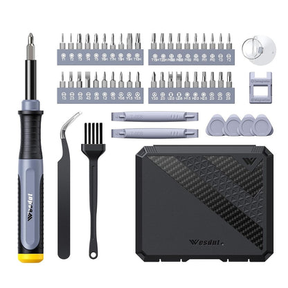 WESDUT 52 in 1 Precision Screwdriver Set Magnetic Bits 360 Degrees Rotating Handle Tools Kit for Electronics Repair