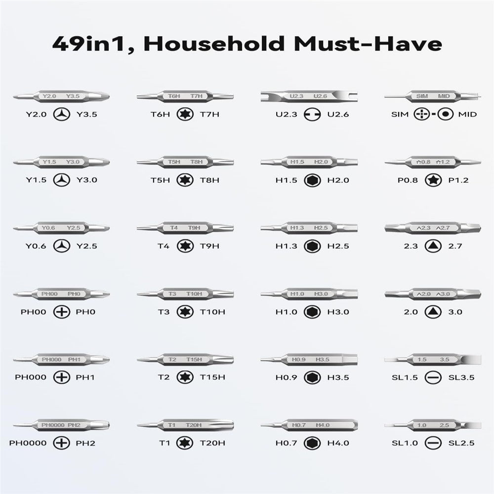 WESDUT 49 in 1 Precision Screwdriver Set Magnetic Bits S2 Steel Repair Tools Kit for Electronics