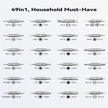 WESDUT 49 in 1 Precision Screwdriver Set Magnetic Bits S2 Steel Repair Tools Kit for Electronics