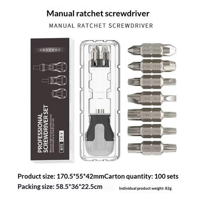 JIAFA 15 in 1 Dual Head Ratchet Screwdriver Set 14Pcs CRV Bits Magnetic Professional Repair Tool