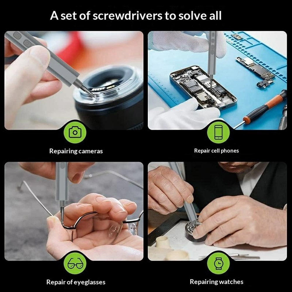 JIAFA 153 in 1 Electric Screwdriver Set S2 Steel Bits LED Light Screwdriver for Phone Laptop Repair