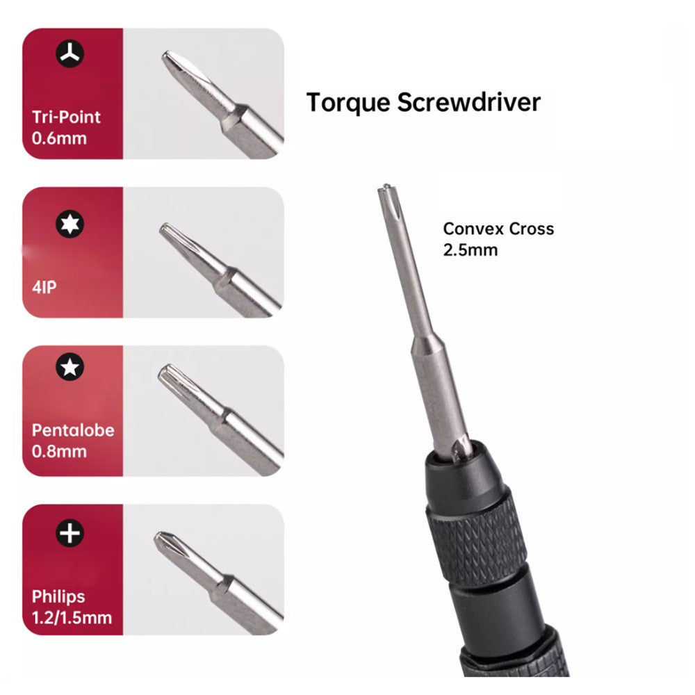MR. YANG Torque Screwdriver with 5 Interchangeable Bits Auto Idle Precision Tool for Electronics Repair