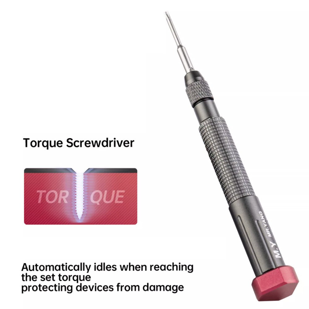 MR. YANG Torque Screwdriver with 5 Interchangeable Bits Auto Idle Precision Tool for Electronics Repair