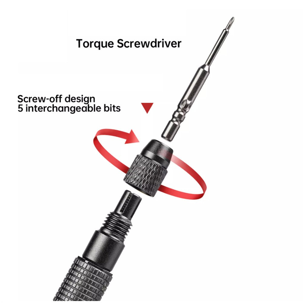 MR. YANG Torque Screwdriver with 5 Interchangeable Bits Auto Idle Precision Tool for Electronics Repair