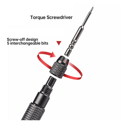 MR. YANG Torque Screwdriver with 5 Interchangeable Bits Auto Idle Precision Tool for Electronics Repair