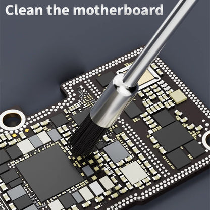 LANRUI QB95 10Pcs / Box 2.35mm Dust Cleaning Brush Steel Handle Dust Cleaning Mane Brush for Phone Repair IC Pad Motherboard