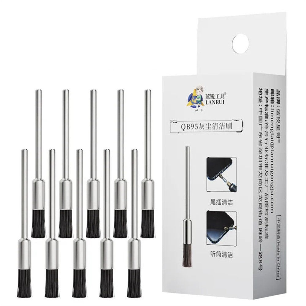 LANRUI QB95 10Pcs  /  Box 3.0mm Dust Cleaning Brush Steel Handle Dust Cleaning Mane Brush for Phone Repair IC Pad Motherboard