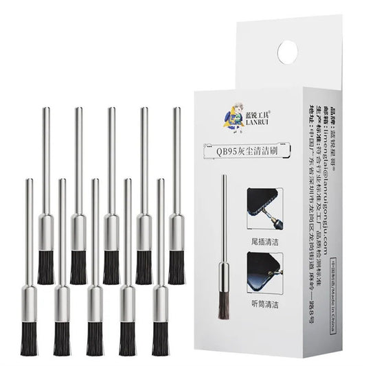 LANRUI QB95 10Pcs  /  Box 3.0mm Dust Cleaning Brush Steel Handle Dust Cleaning Mane Brush for Phone Repair IC Pad Motherboard