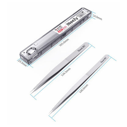 QIANLI INEEZY YX-01 Hand-polished Non-magnetic Precision Stainless Steel 0.1mm Fine Type Pointed Tweezers