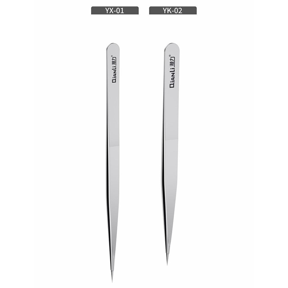 QIANLI INEEZY YK-02 Hand-polished Non-magnetic Precision Stainless Steel 0.1mm Wide Type Pointed Tweezers