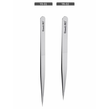 QIANLI INEEZY YK-02 Hand-polished Non-magnetic Precision Stainless Steel 0.1mm Wide Type Pointed Tweezers