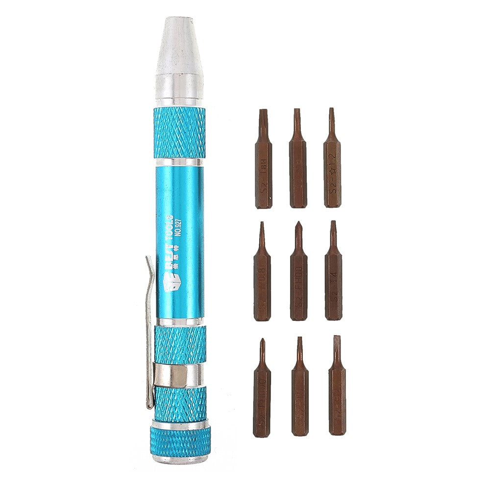 BEST BST-927 9 in 1 S2 Precision Magnetic Aluminum Alloy Handle Pen Screwdriver Bit Set