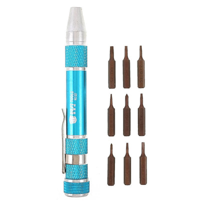BEST BST-927 9 in 1 S2 Precision Magnetic Aluminum Alloy Handle Pen Screwdriver Bit Set