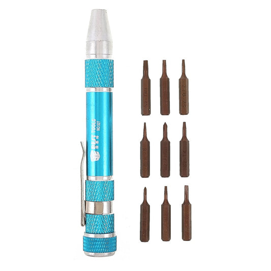 BEST BST-927 9 in 1 S2 Precision Magnetic Aluminum Alloy Handle Pen Screwdriver Bit Set