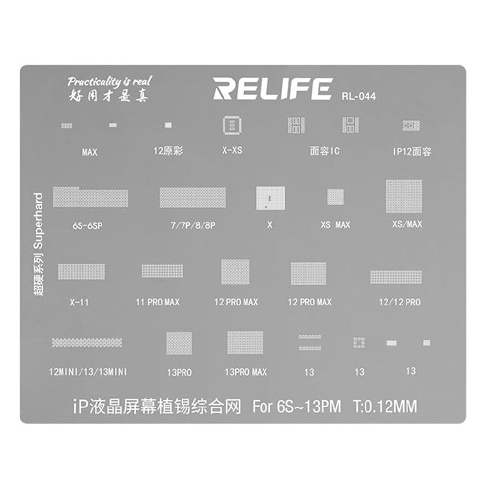 RELIFE RL-044 LCD Screen/Original Color/Face IC Planting Tin Network Mesh for iPhone 6S