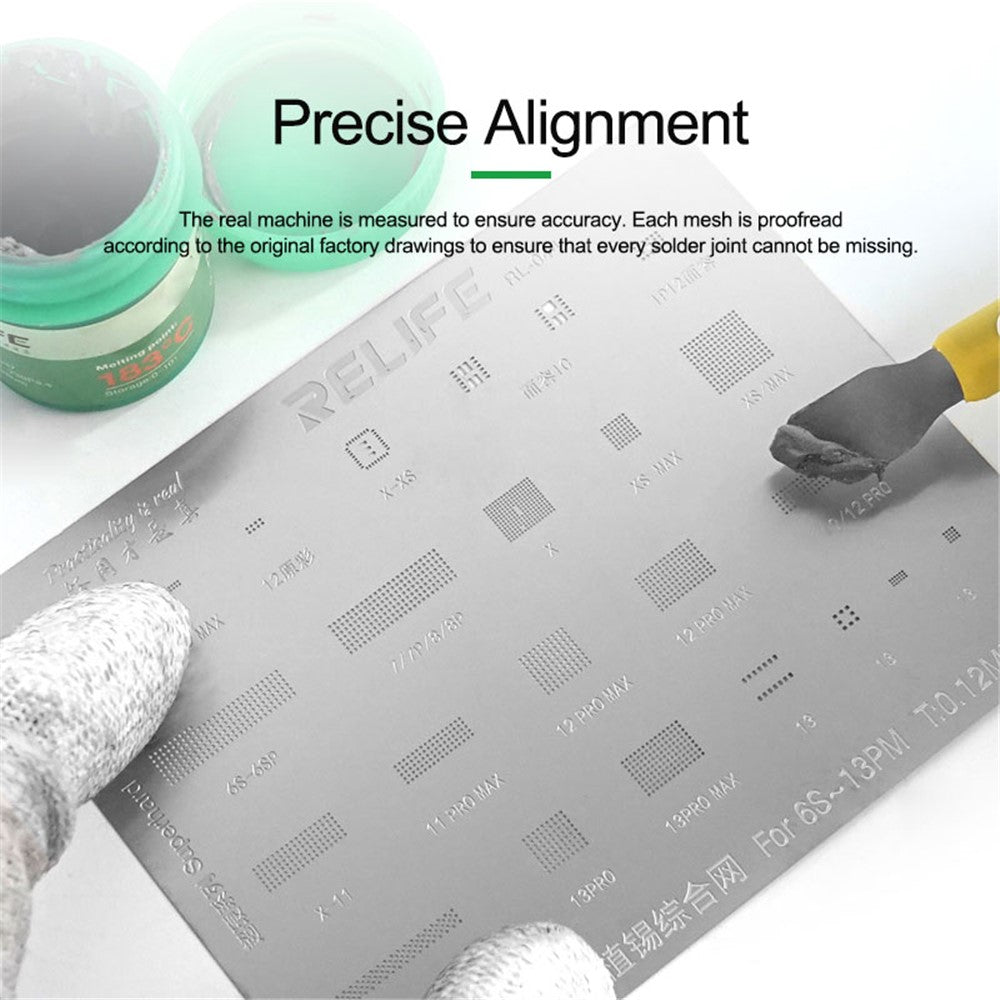 RELIFE RL-044 LCD Screen/Original Color/Face IC Planting Tin Network Mesh for iPhone 6S
