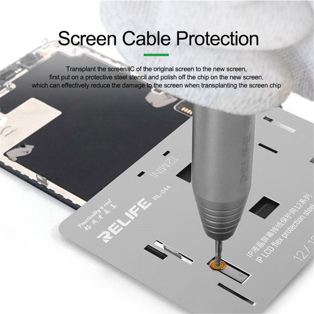 RELIFE RL-044 4Pcs/Set LCD Screen Planting Tin Network Mesh + Steel Cable Protecting Mesh for iPhone 6S
