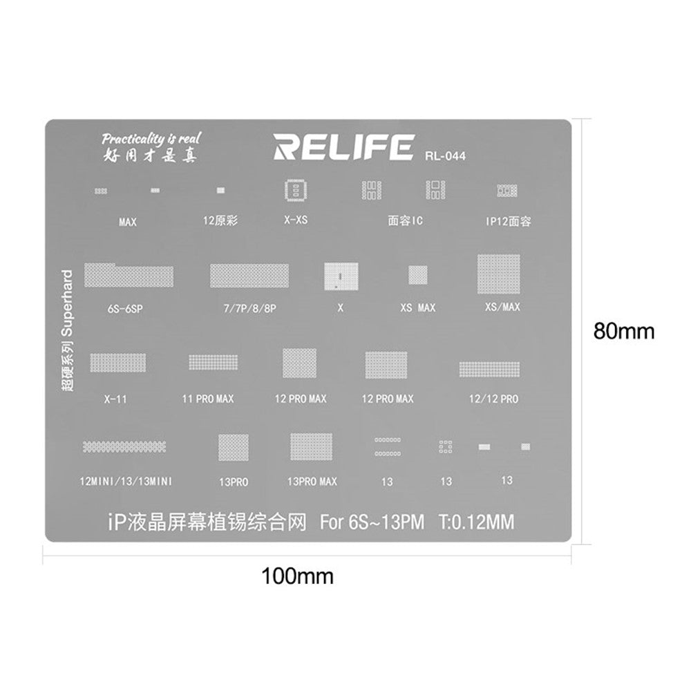 RELIFE RL-044 4Pcs/Set LCD Screen Planting Tin Network Mesh + Steel Cable Protecting Mesh for iPhone 6S