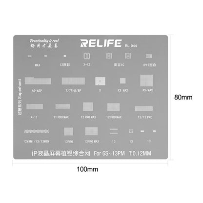RELIFE RL-044 4Pcs/Set LCD Screen Planting Tin Network Mesh + Steel Cable Protecting Mesh for iPhone 6S