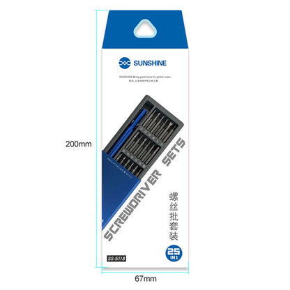 SUNSHINE SS-5118 25-in-1 High Performance Screwdriver Set with Groove Magnetic Storage Organizer Mobile Phone Screen Replace Repair Tools