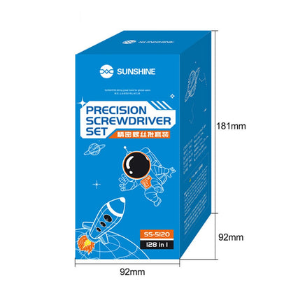 SUNSHINE SS-5120 128-in-1 Precision Screwdriver Set 120Pcs Alloy Steel Bits for Mobile Phone Home Use Repair Tools