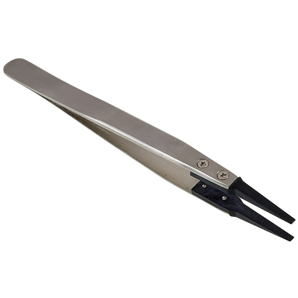 BEST BST-242 Stainless Steel Handle Anti-Static PPS Tweezers Mobile Phone Tablet Repairing Tool