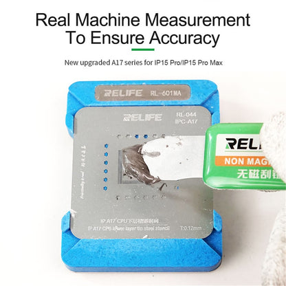 RELIFE RL-601MA A8-A15 CPU Reballing Stencil Platform for iPhone 6-13 Pro Max IC Chip Planting Tin Template Fixture