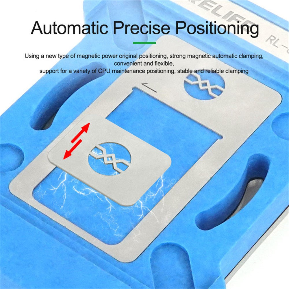 RELIFE RL-601MA A8-A15 CPU Reballing Stencil Platform for iPhone 6-13 Pro Max IC Chip Planting Tin Template Fixture