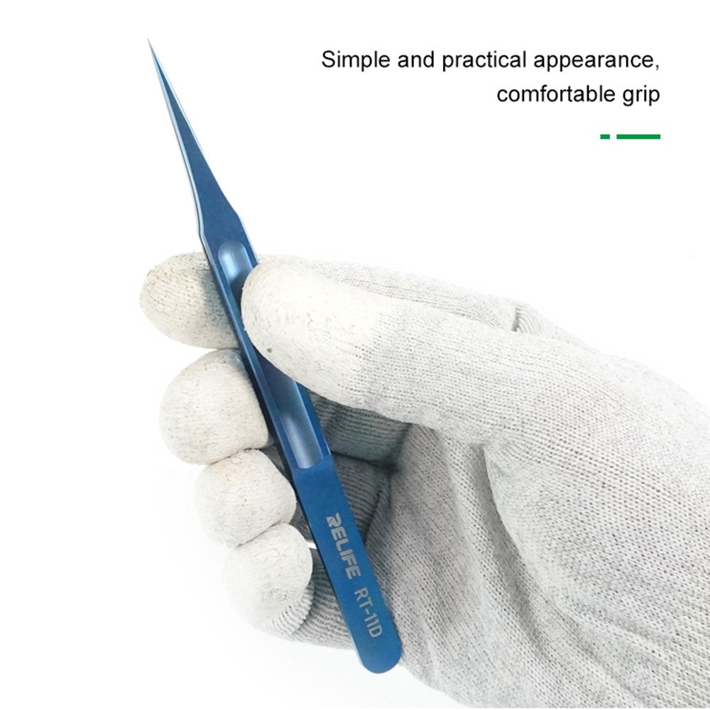RELIFE RT-11D Ultra-lightweight Precision Tweezers Titanium Alloy Maintenance Tools for Mobile Repair