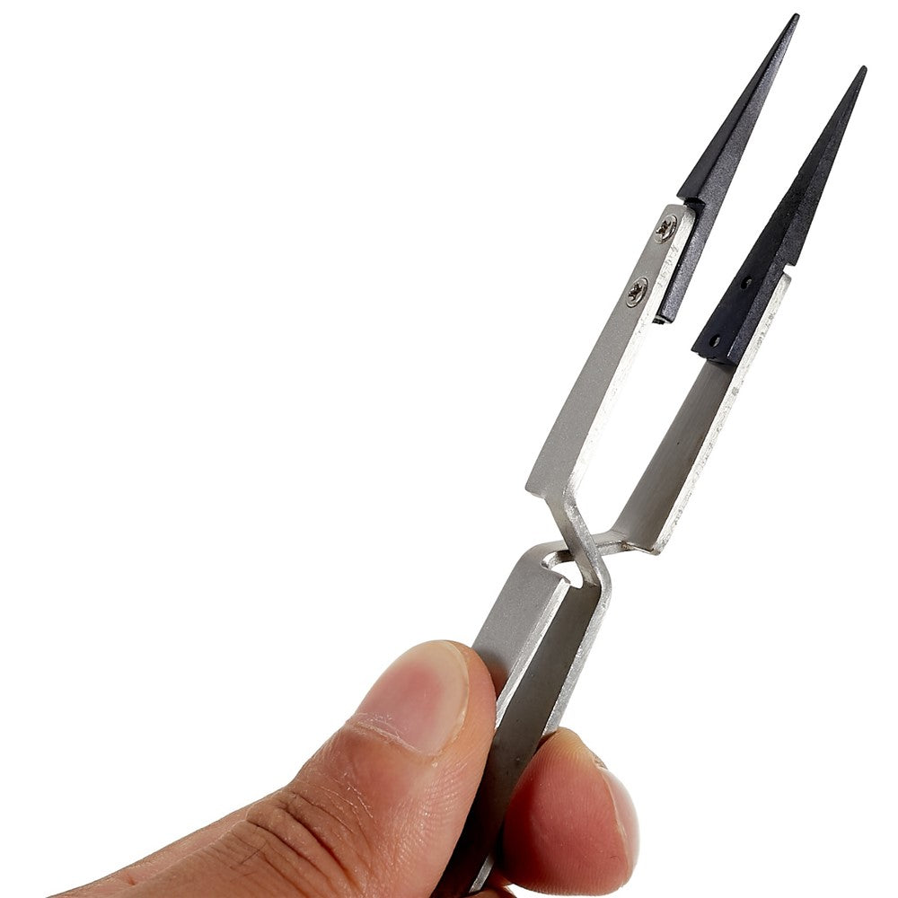 JAKEMY JM-T10-12 Precision Anti-Static Tweezers Stainless Steel ESD Curved / Straight Electronic Tweezers Forceps for Mobile Phone Repair