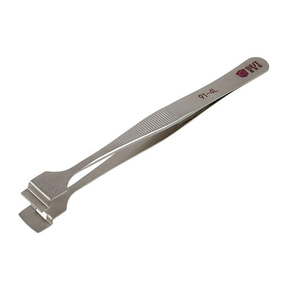 BEST BST-91-4L Stainless Steel Crystal Wafer Tweezers L-shaped Anti-slip Clips Tools for Mobile Repair