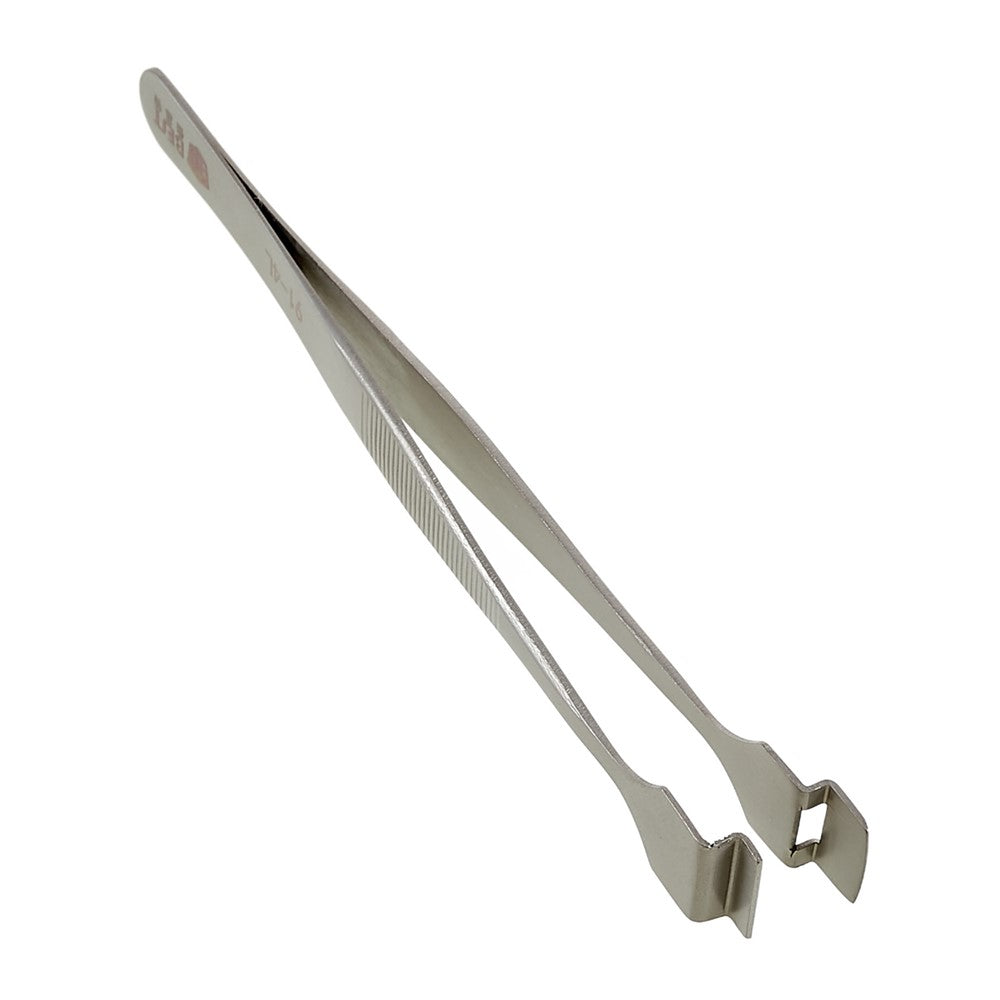 BEST BST-91-4L Stainless Steel Crystal Wafer Tweezers L-shaped Anti-slip Clips Tools for Mobile Repair