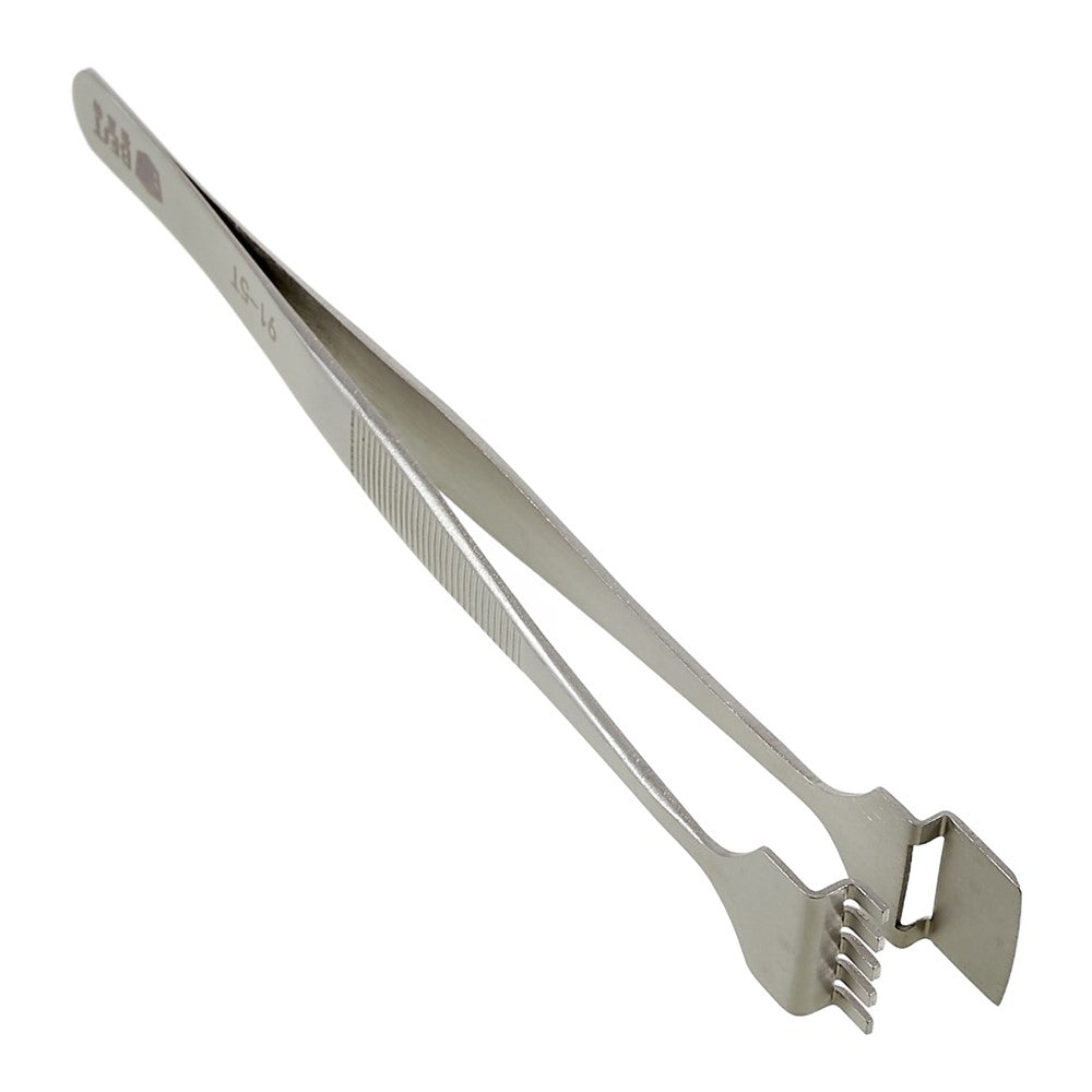 BEST BST-91-5T Anti-Static Stainless Steel Crystal Wafer Tweezers Tooth-shaped Hand Tools for BGA PCB Motherboard Phone Repair Tools