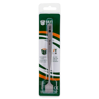 BEST BST-91-5T Anti-Static Stainless Steel Crystal Wafer Tweezers Tooth-shaped Hand Tools for BGA PCB Motherboard Phone Repair Tools
