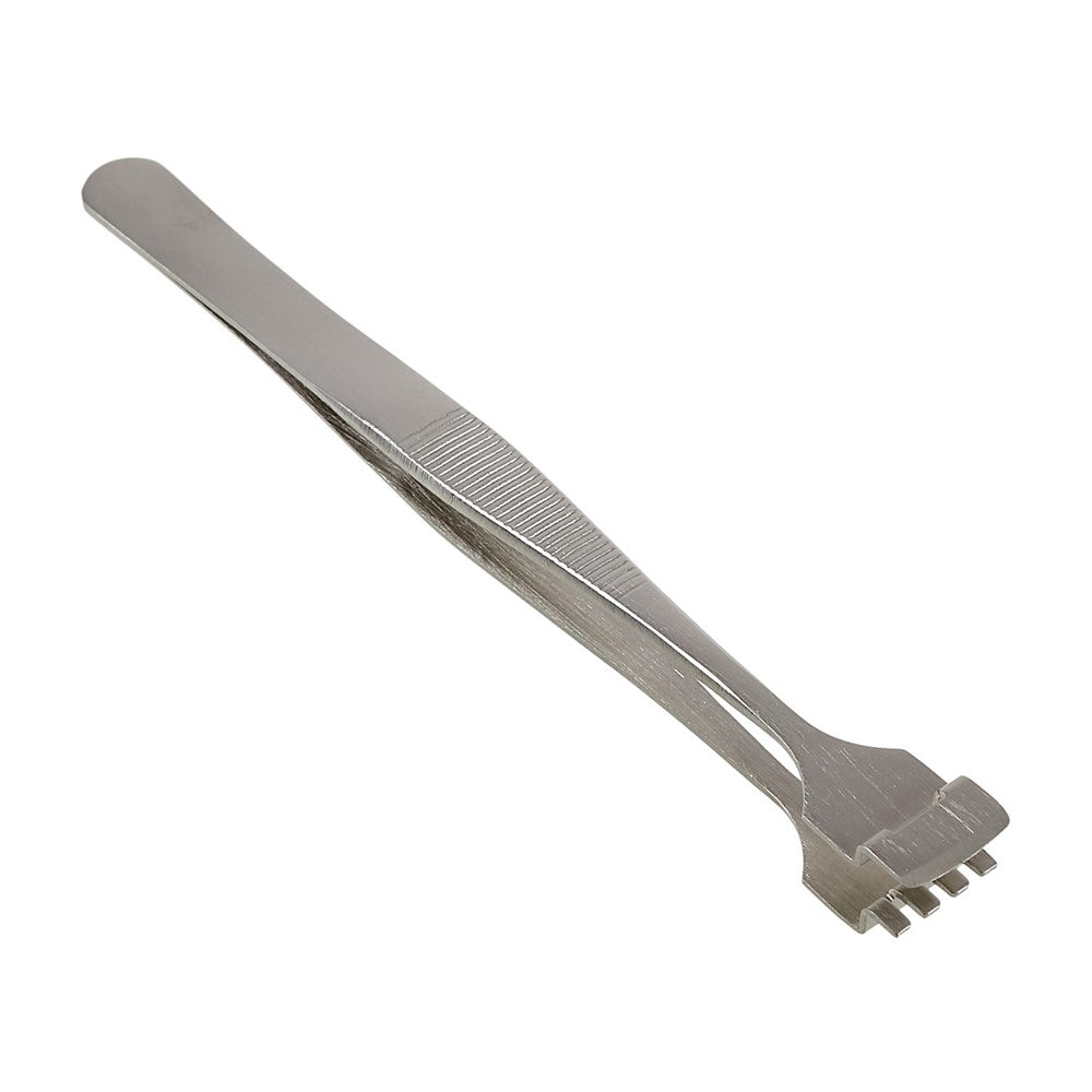 BEST BST-91-4T 1.2cm Tooth-shaped Crystal Wafer Tweezers Stainless Steel Maintenance Repair Tool Anti-Static Model Making Tool