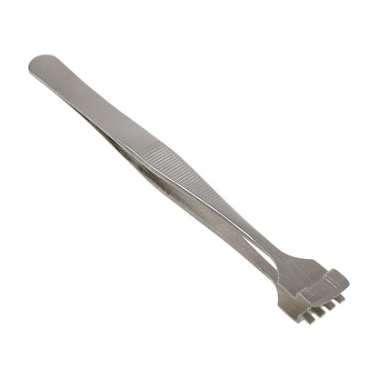 BEST BST-91-4T 1.2cm Tooth-shaped Crystal Wafer Tweezers Stainless Steel Maintenance Repair Tool Anti-Static Model Making Tool