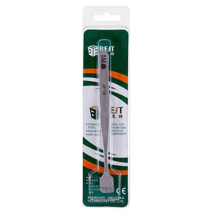 BEST BST-91-4T 1.2cm Tooth-shaped Crystal Wafer Tweezers Stainless Steel Maintenance Repair Tool Anti-Static Model Making Tool