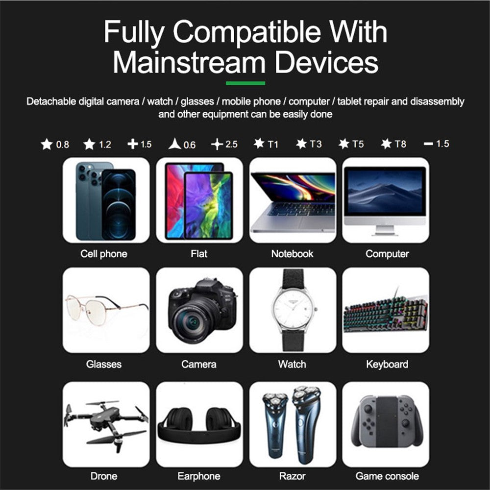 RELIFE SD-22E Precision Electric Screwdriver Rechargeable Repair Power Hand Tool with 10Pcs Bits for Repair Phones