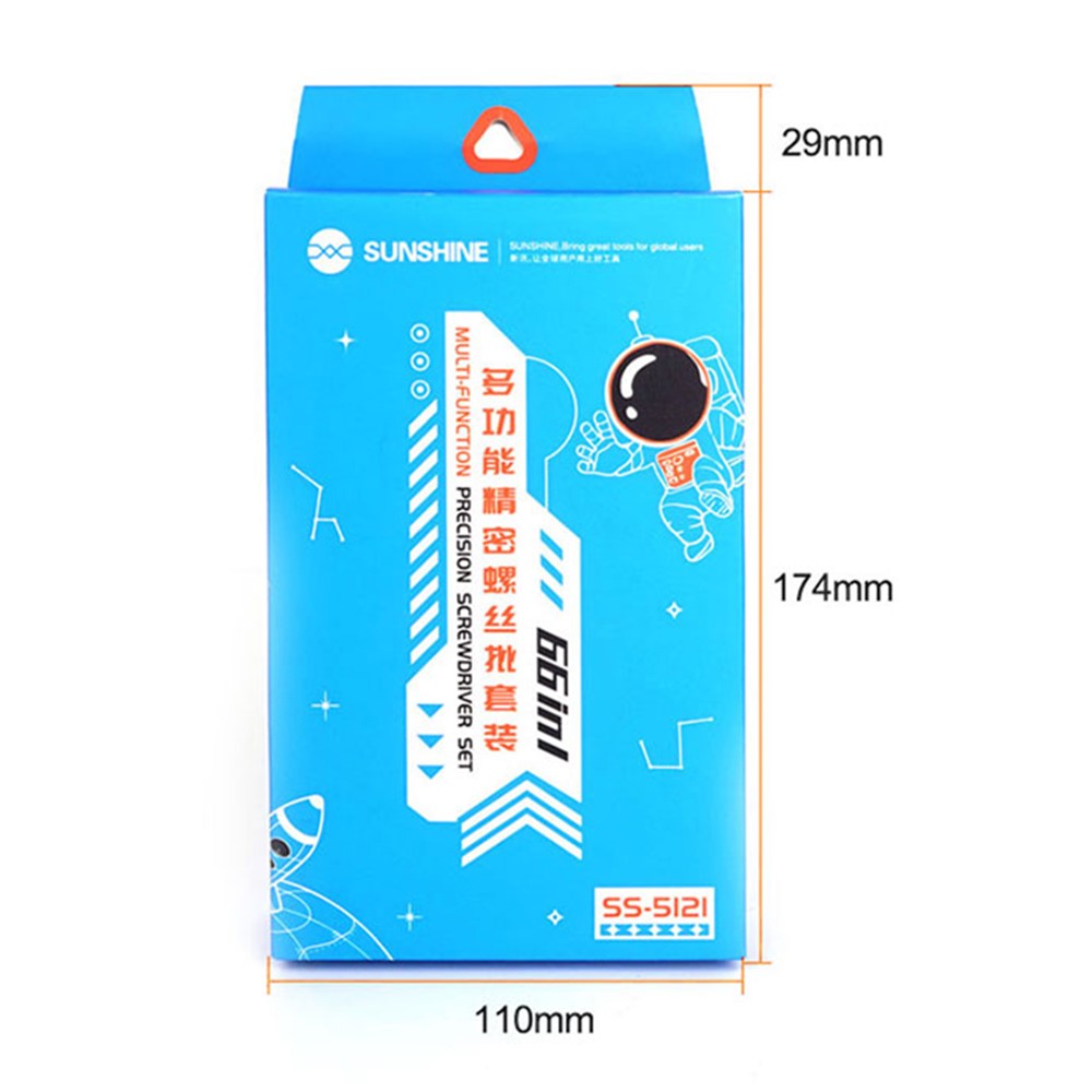 SUNSHINE SS-5121 66-in-1 Precision Screwdriver Set 64 Bits Magnetic Driver Kit Professional Electronics Repair Tool